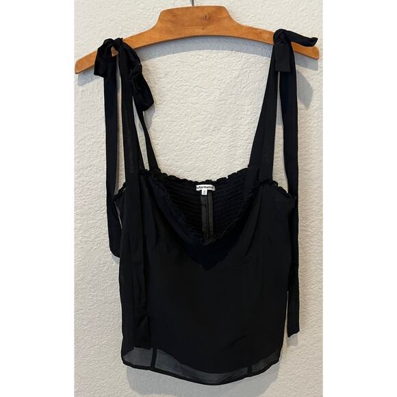 Reformation Blanca Smocked Tie Shoulder Tank Size 12 - Picture 1 of 7